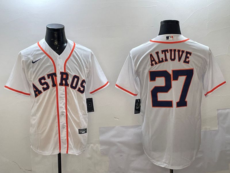 Men Houston Astros #27 Altuve White Game 2025 Nike MLB Jersey style 1